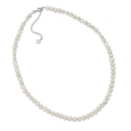 White Freshwater Pearl Single Row Necklace.